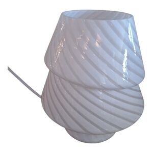 LED White Mushroom Ceramic Table Lamp NEW